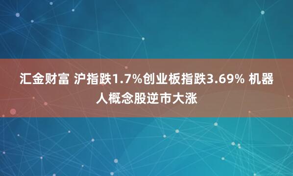 汇金财富 沪指跌1.7%创业板指跌3.69% 机器人概念股逆市大涨